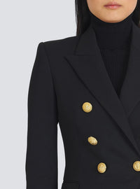 Blazer à double boutonnage en laine - Noir