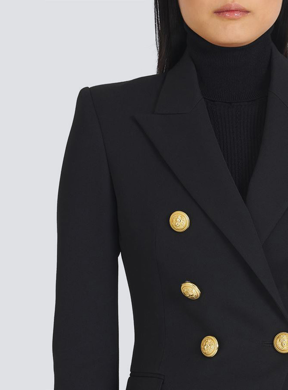 Blazer à double boutonnage en laine - Noir