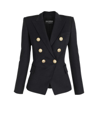 Blazer à double boutonnage en laine - Noir