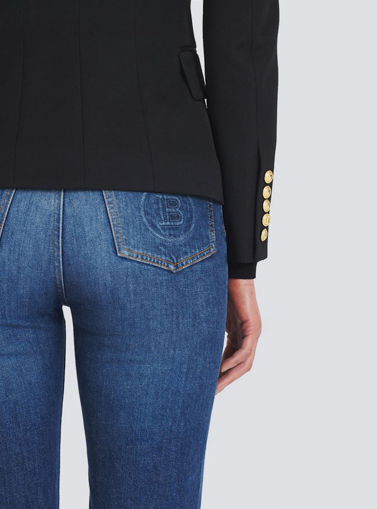 Blazer à double boutonnage en laine - Noir