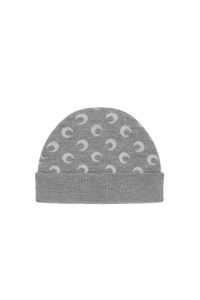 Moon Jacquard Knit Beanie - Gris