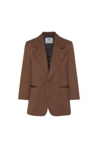 Blazer boxy en laine unisexe - Marron