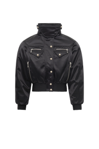 Satin Nylon Bomber Jacket - Noir