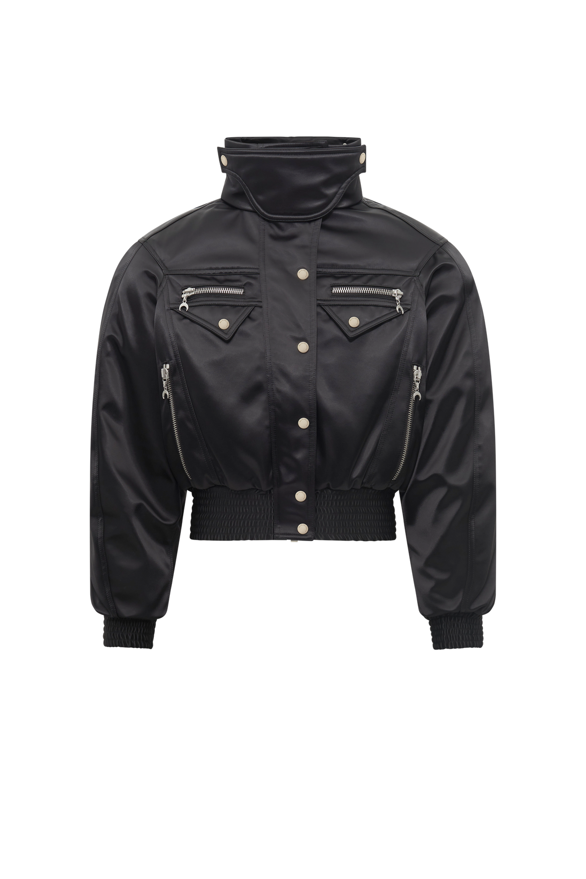 Satin Nylon Bomber Jacket - Noir