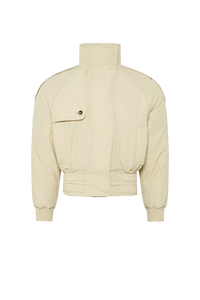 Regenerated Gabardine Twill Bomber Jacke - Beige