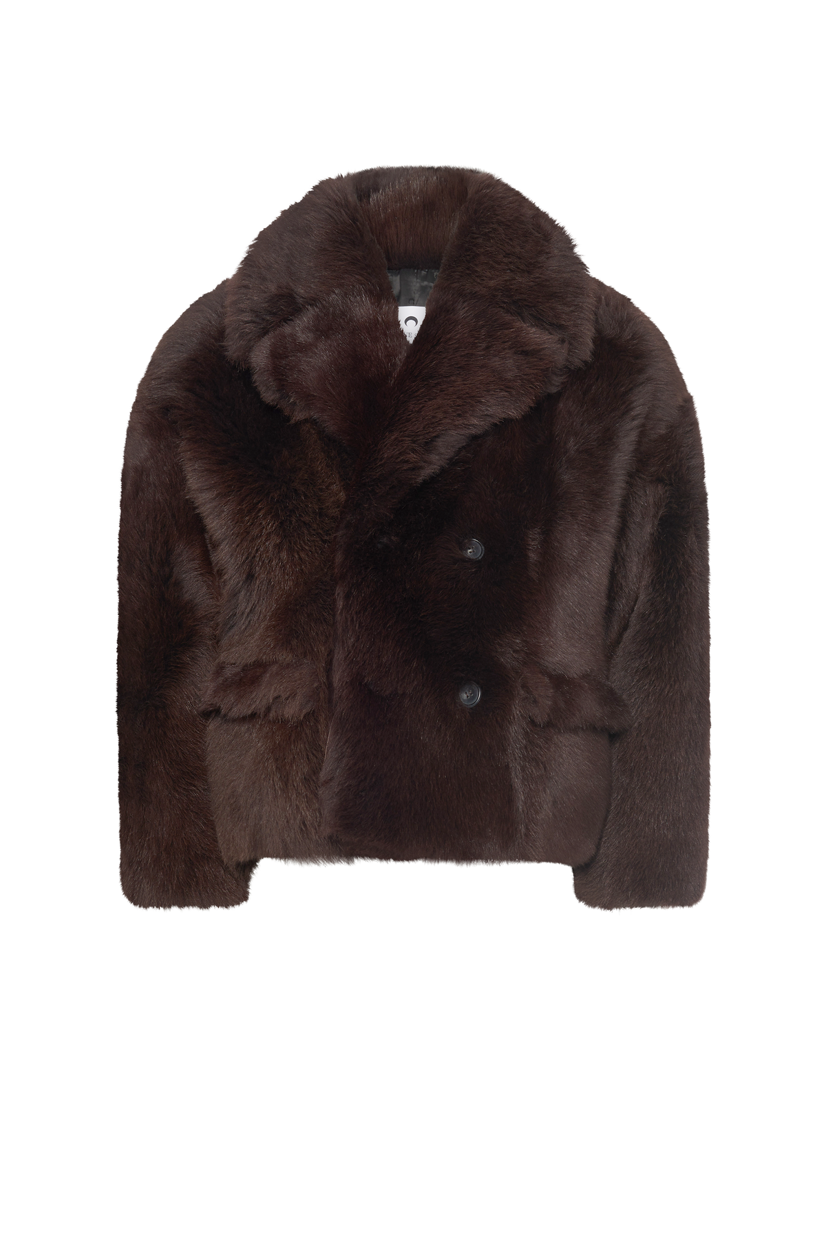 Hairy Shearling Leather Caban - Marron