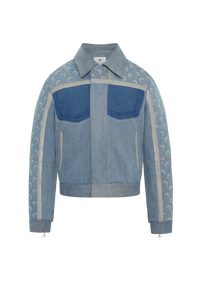 Regenerated Denim Boxy Jacket - Beige