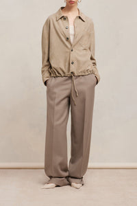 Surchemise à cordon à la taille en daim - Champagne