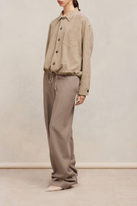 Surchemise à cordon à la taille en daim - Champagne