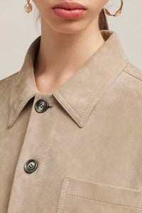 Surchemise à cordon à la taille en daim - Champagne