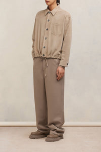 Surchemise à cordon à la taille en daim - Champagne