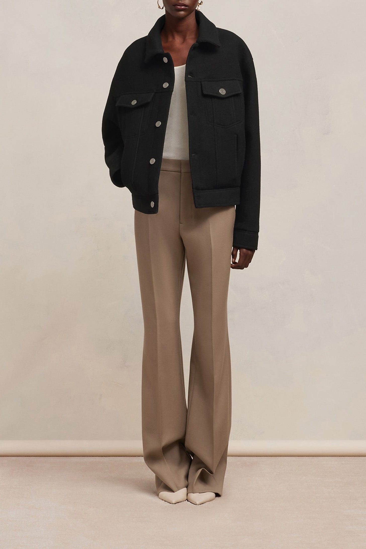 Veste boxy en laine - Black