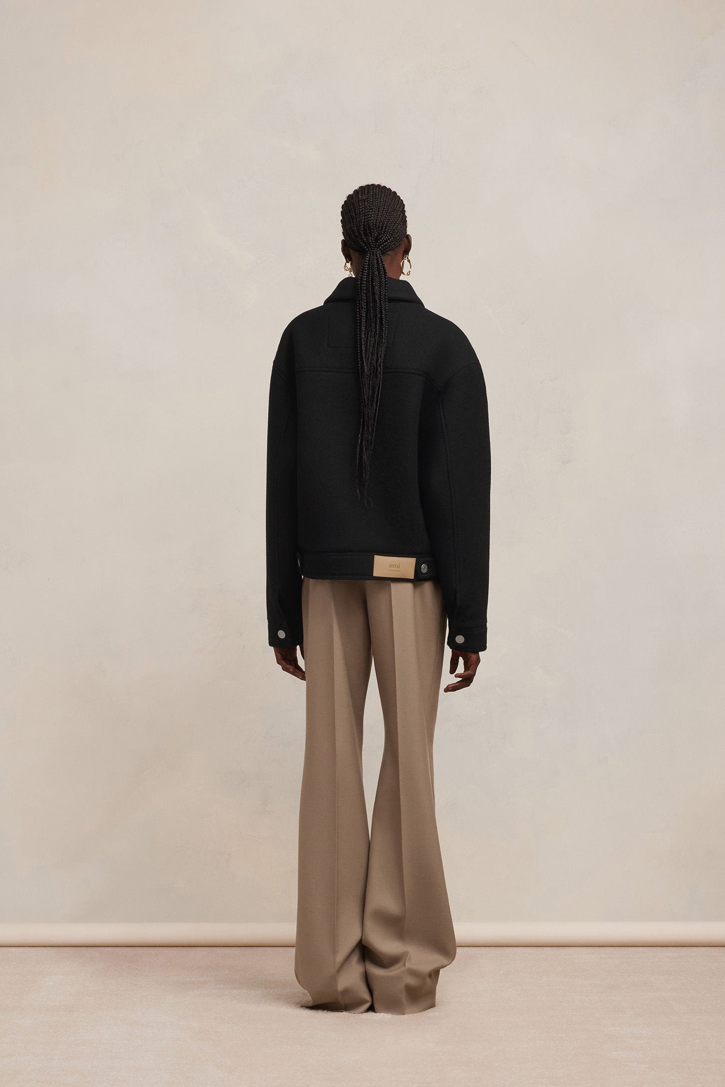 Veste boxy en laine - Black