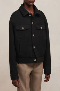 Veste boxy en laine - Black