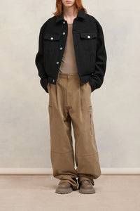 Veste boxy en laine - Black