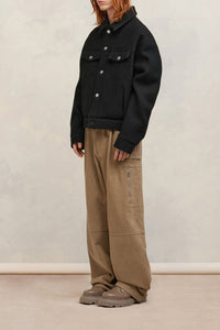 Veste boxy en laine - Black