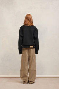 Veste boxy en laine - Black