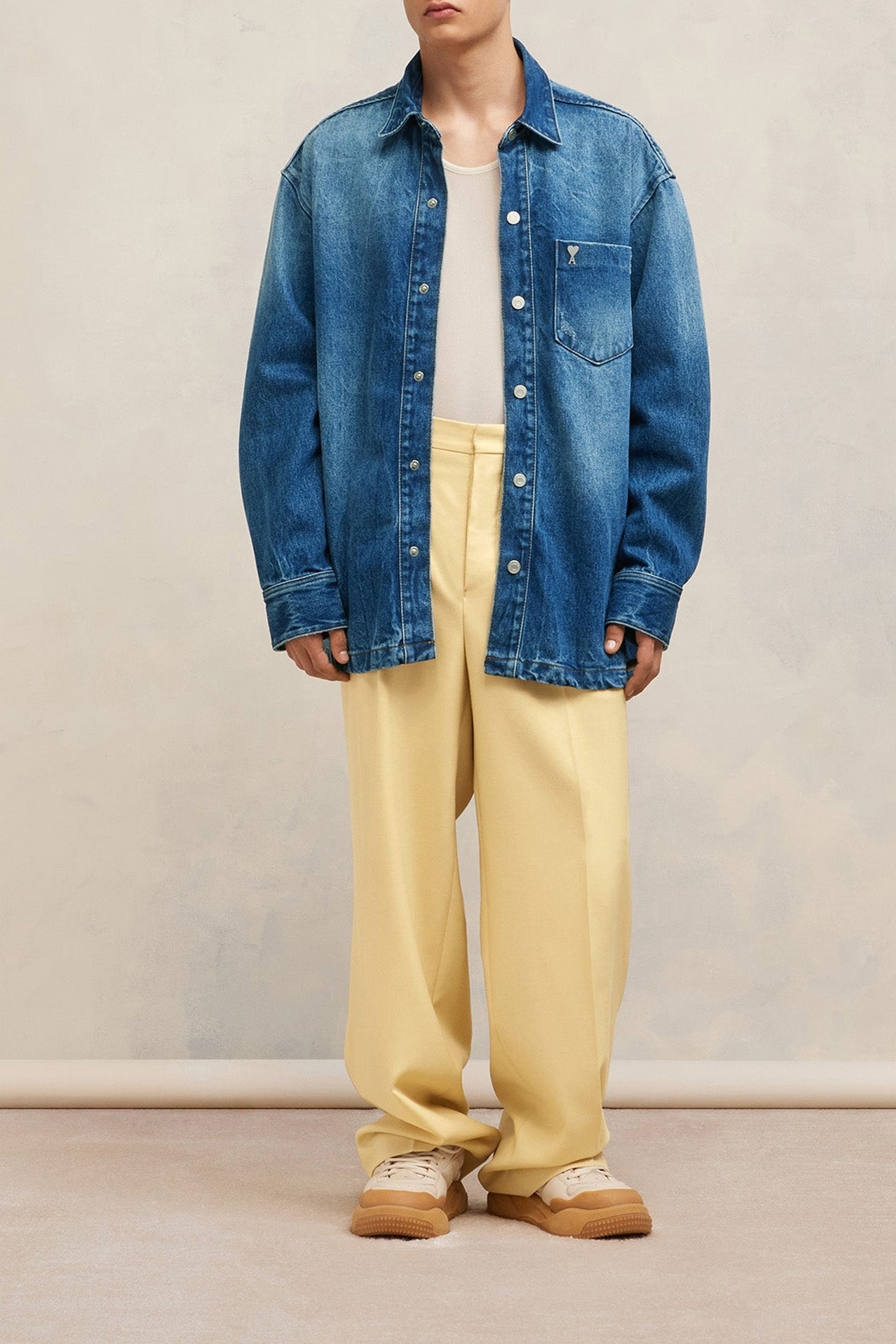 Chemise oversize avec Ami de Cœur en métal - Used Blue