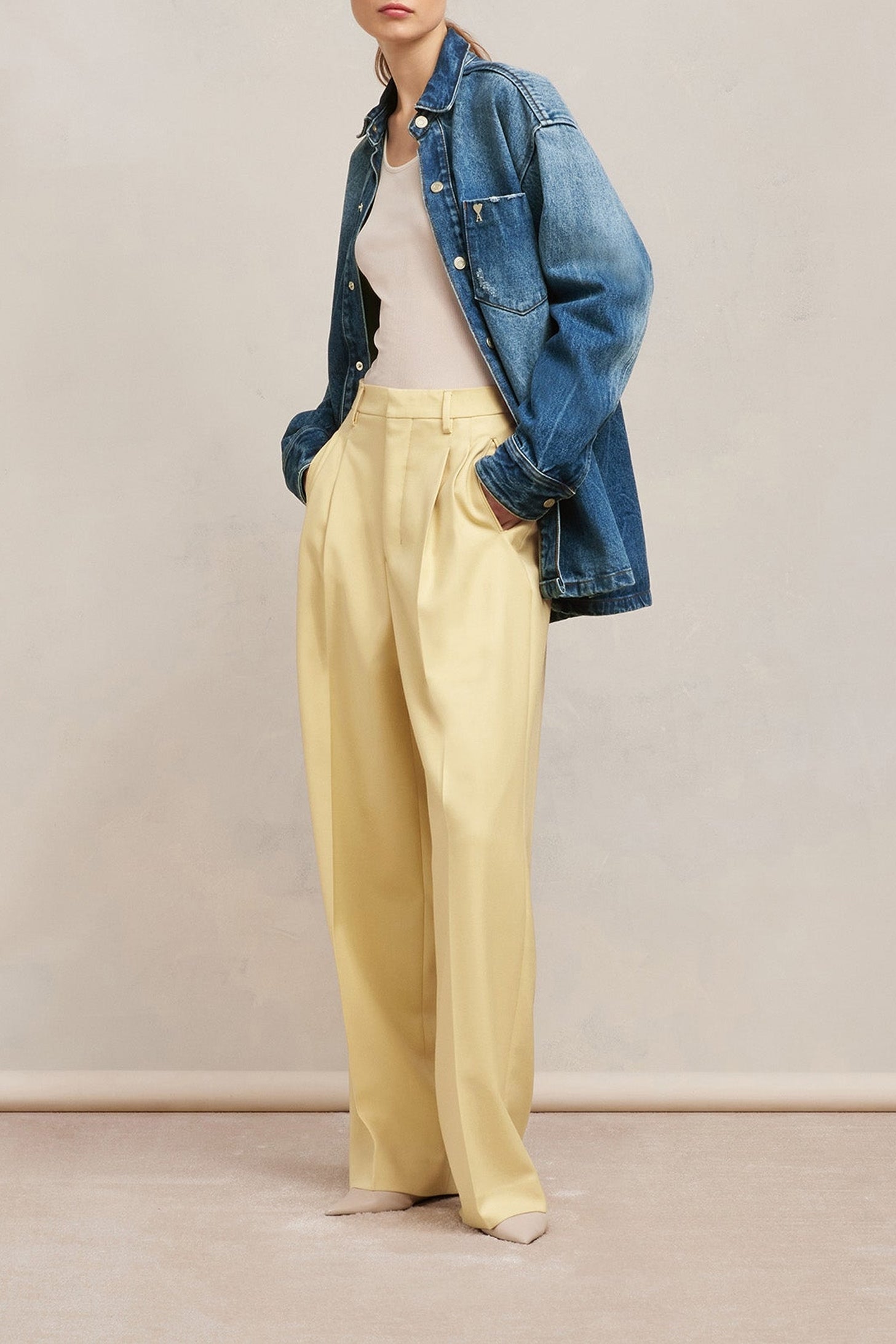 Chemise oversize avec Ami de Cœur en métal - Used Blue