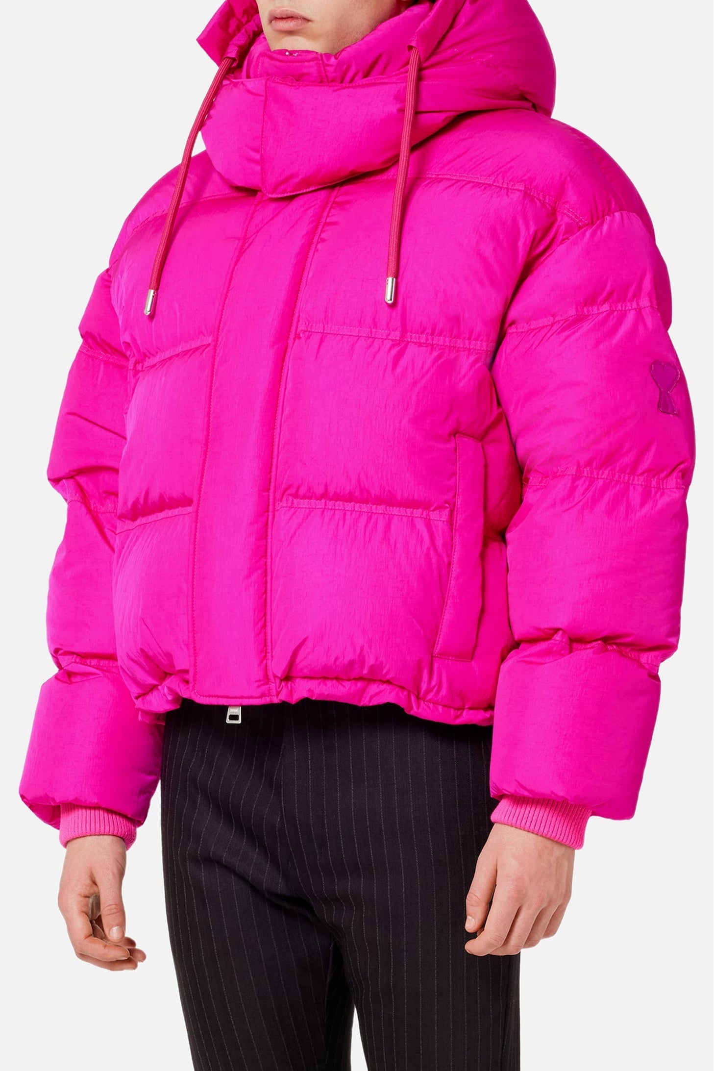 Doudoune avec patch Ami de Cœur - Fuchsia