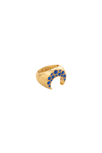 Rhinestone Gold Plated Moon Ring - Or