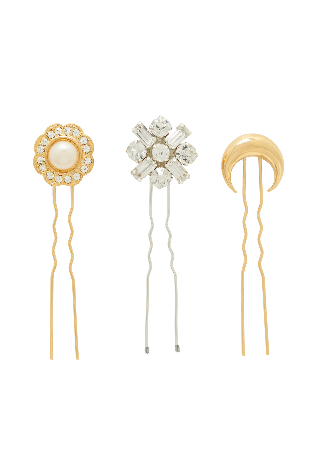 Moon Jewelry Hair Clip Set - Multicolore