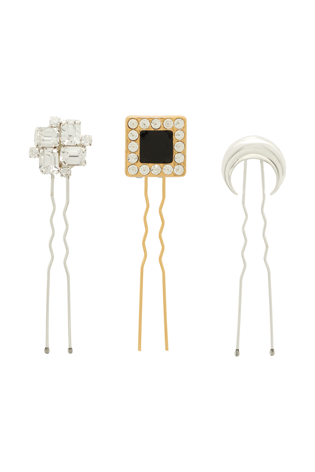 Moon Jewelry Hair Clip Set - Multicolore