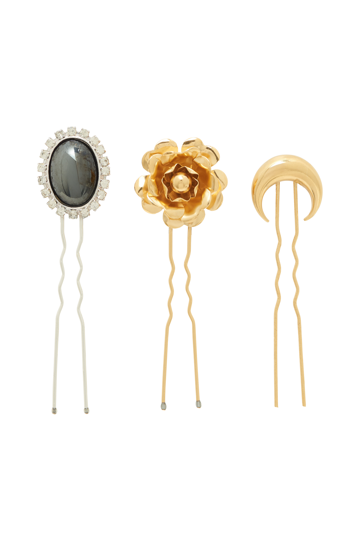 Moon Jewelry Hair Clip Set - Multicolore
