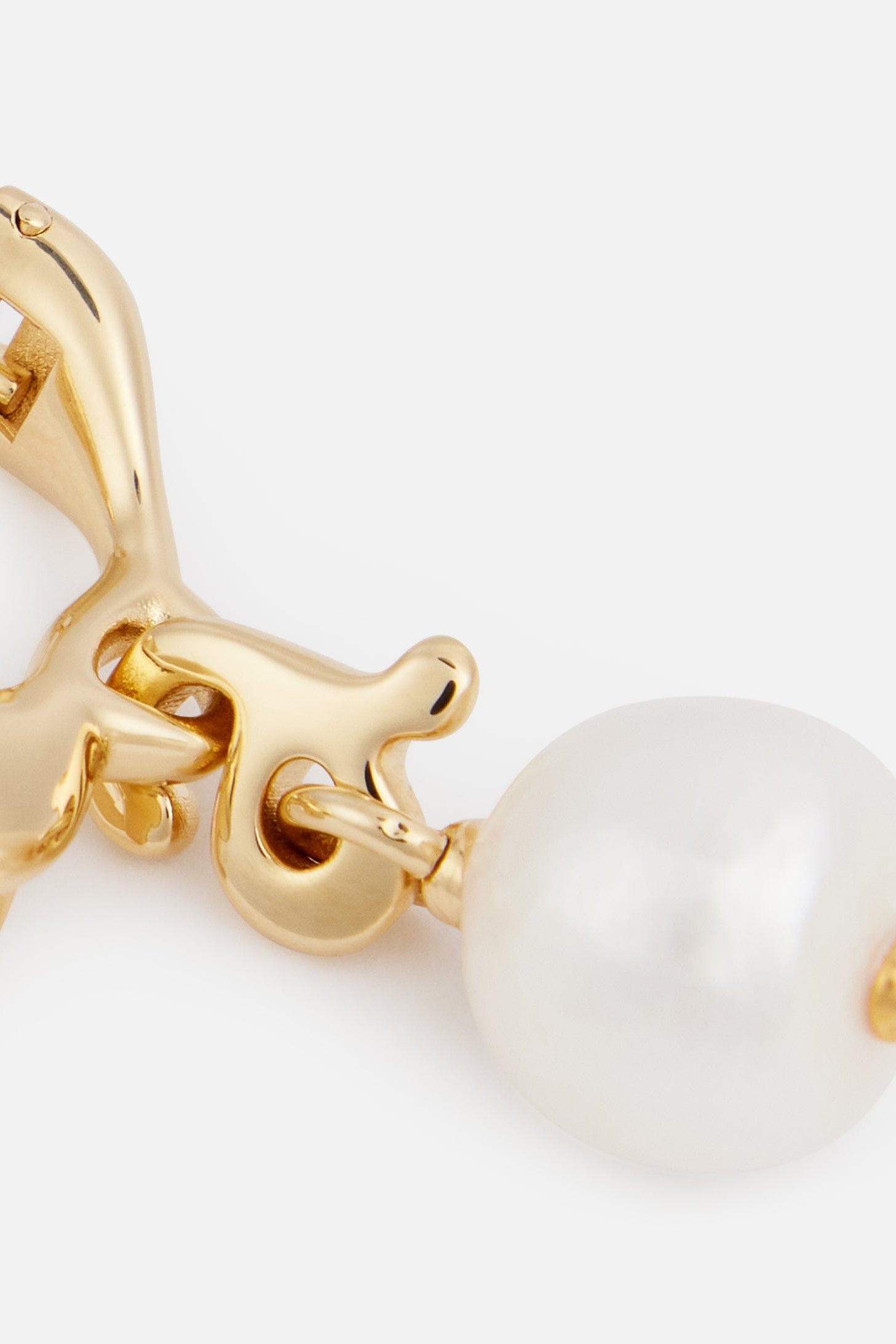 Créoles pendantes en perles et cristaux - Gold