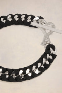 Bracelet gourmette tressée Ami de Cœur - Black & Silver