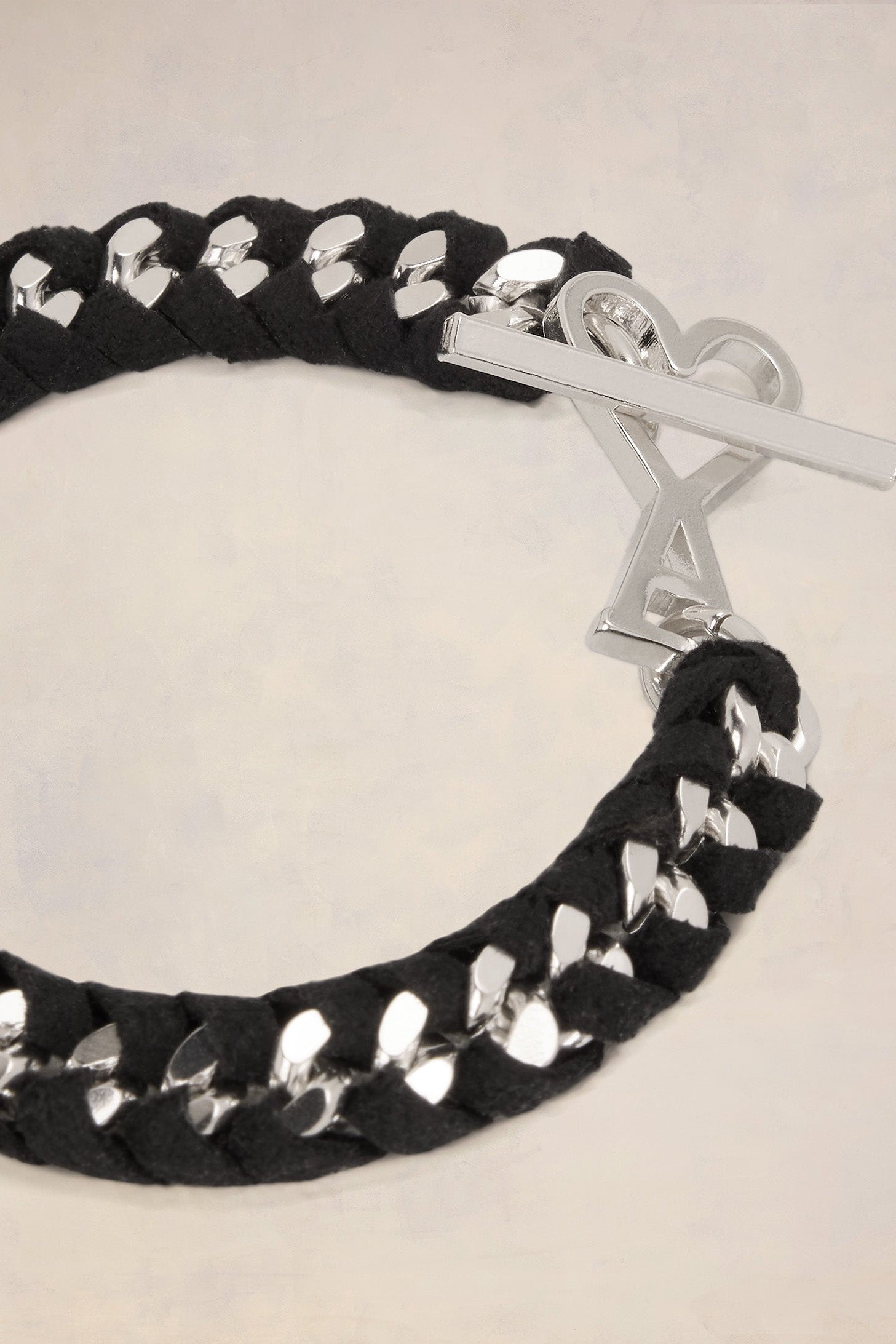 Bracelet gourmette tressée Ami de Cœur - Black & Silver