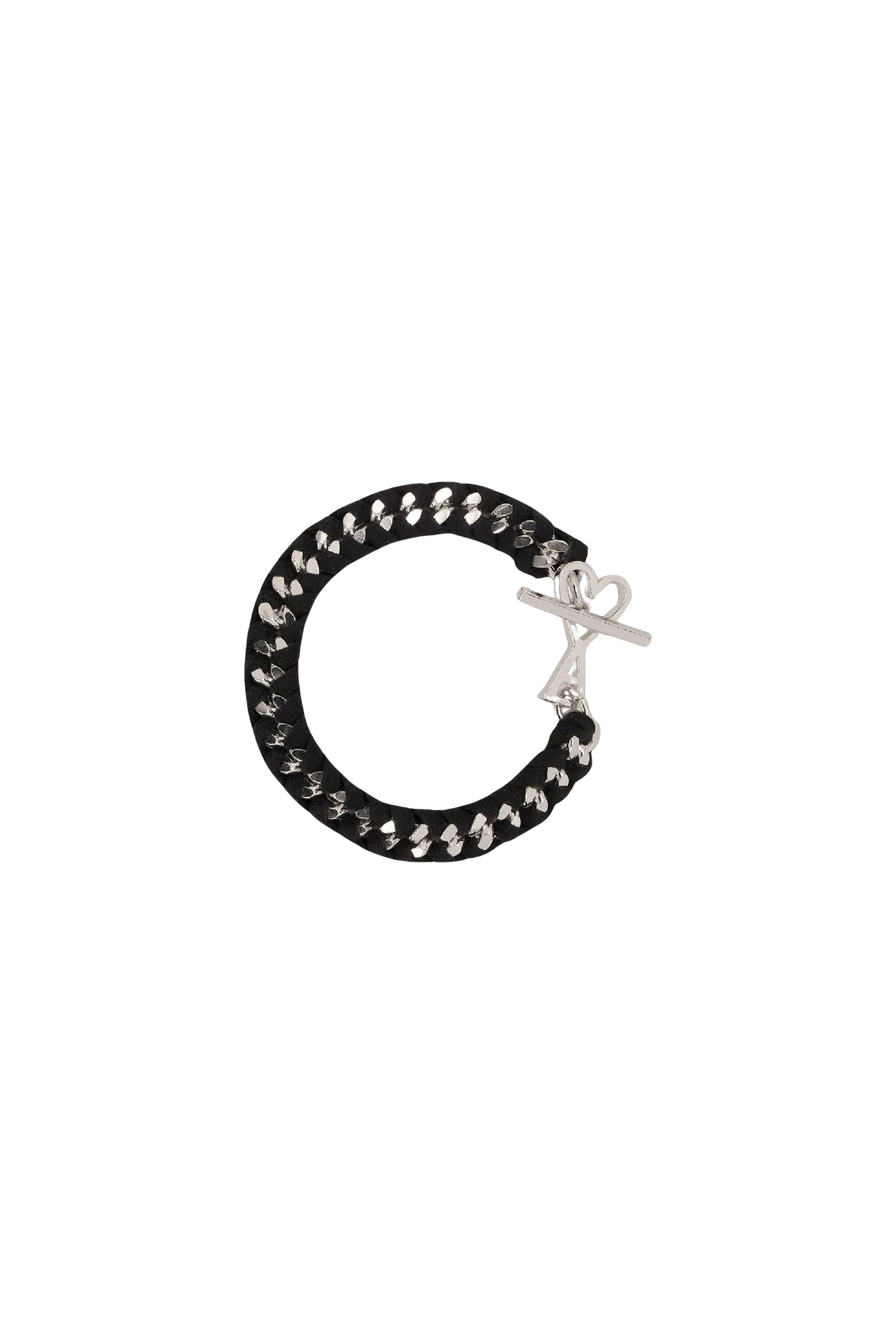 Bracelet gourmette tressée Ami de Cœur - Black & Silver
