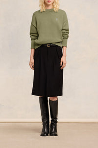 Ami de Cœur round-neck jumper - Olive