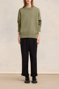 Ami de Cœur round-neck jumper - Olive