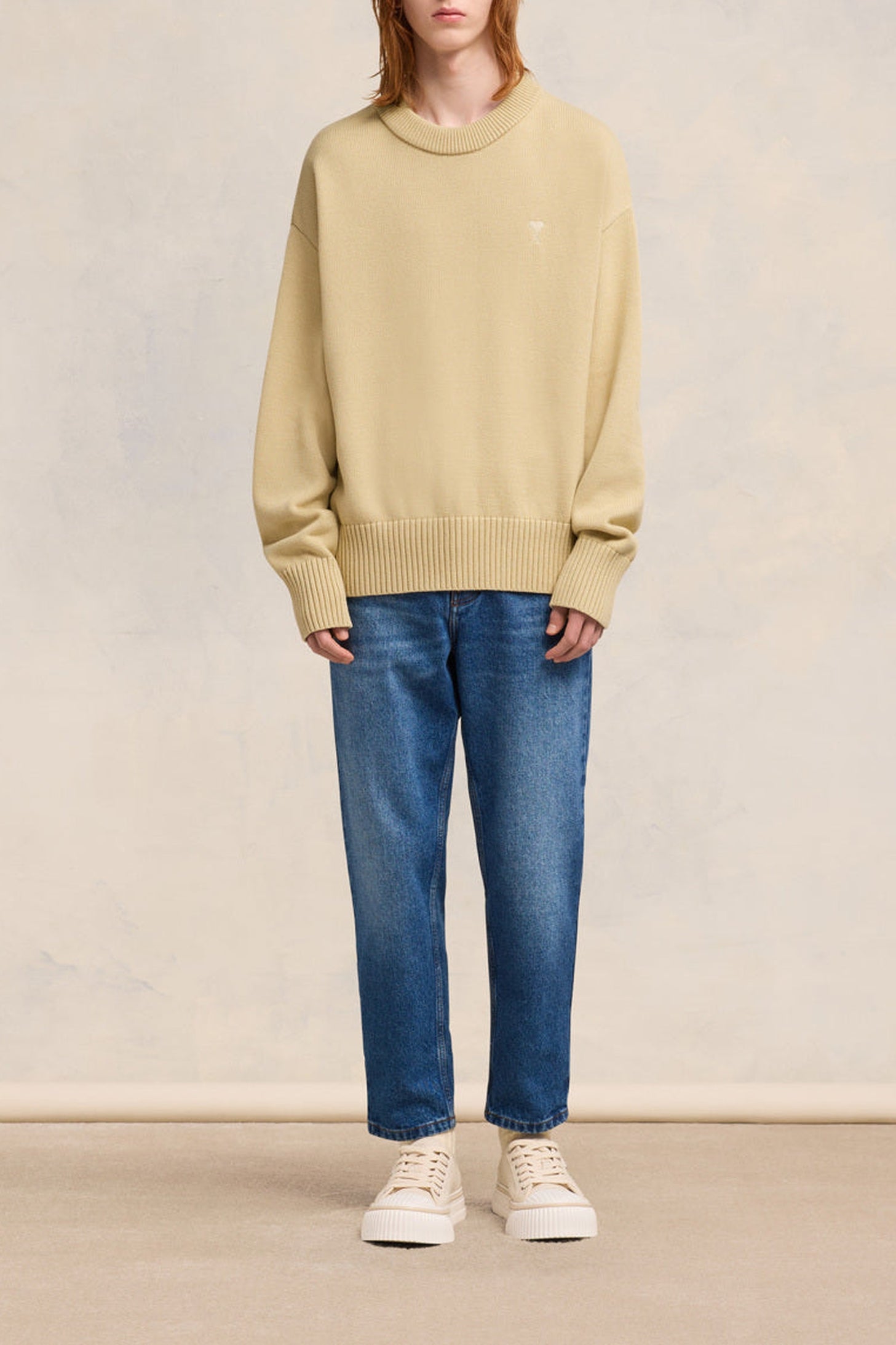 Ami de Cœur round-neck jumper - Cream