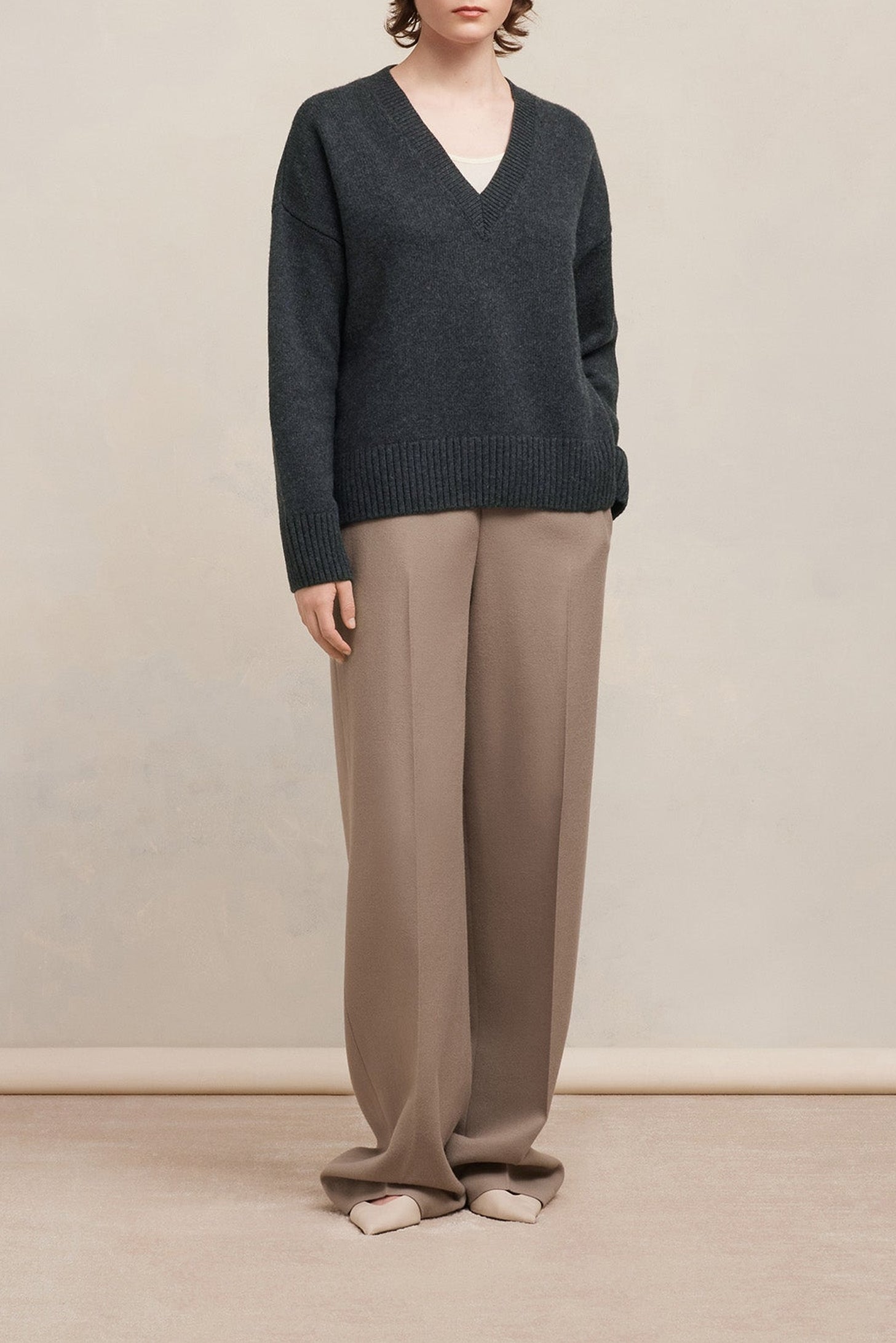 Pull en laine cachemire en laine - Heather Grey