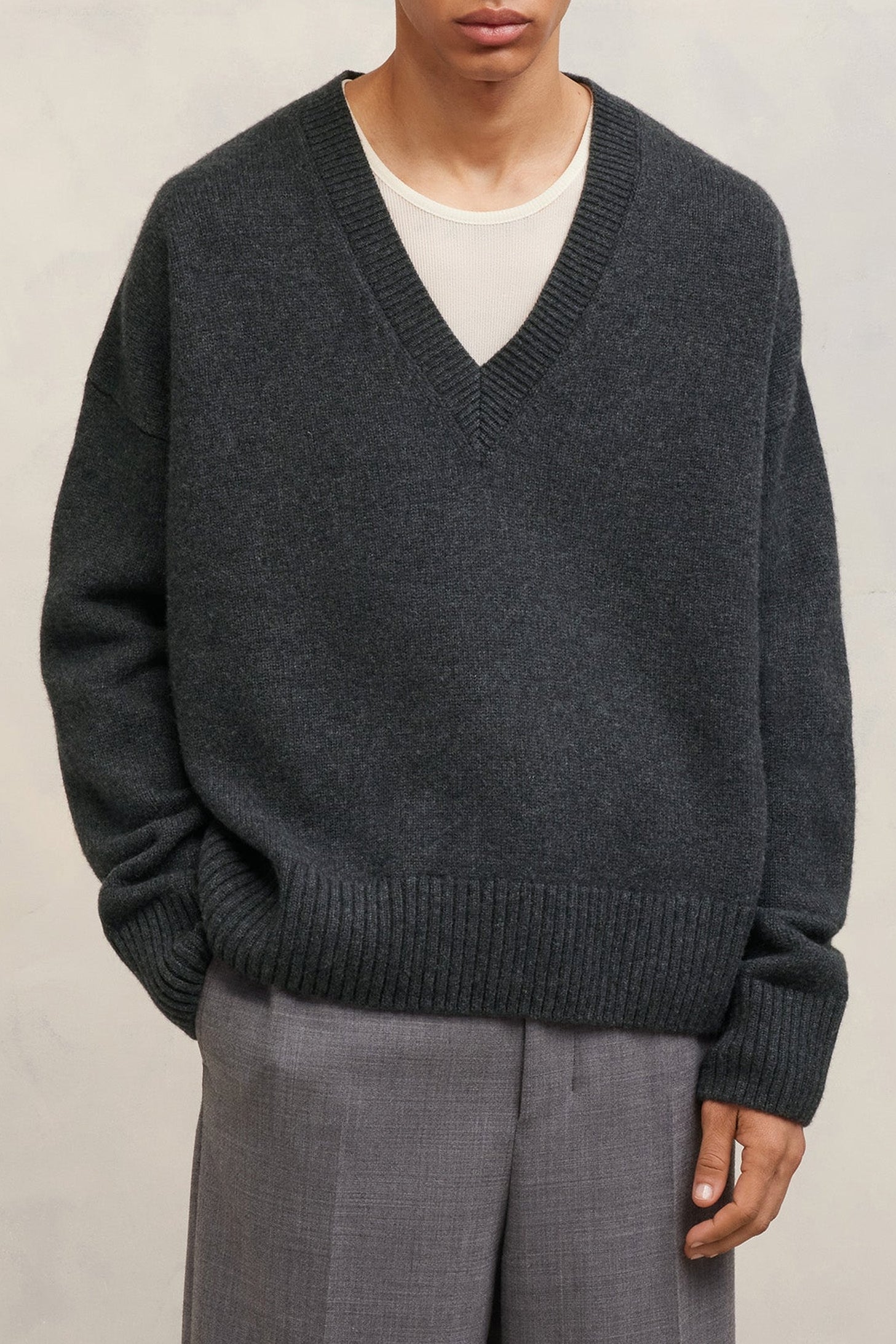 Pull en laine cachemire en laine - Heather Grey