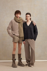 Pull en laine cachemire en laine - Heather Grey