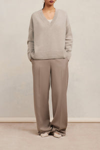 Pull en laine cachemire en laine - Taupe