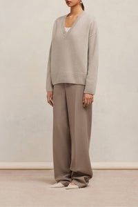 Pull en laine cachemire en laine - Taupe