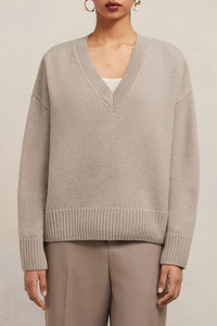 Pull en laine cachemire en laine - Taupe
