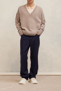 Pull en laine cachemire en laine - Taupe