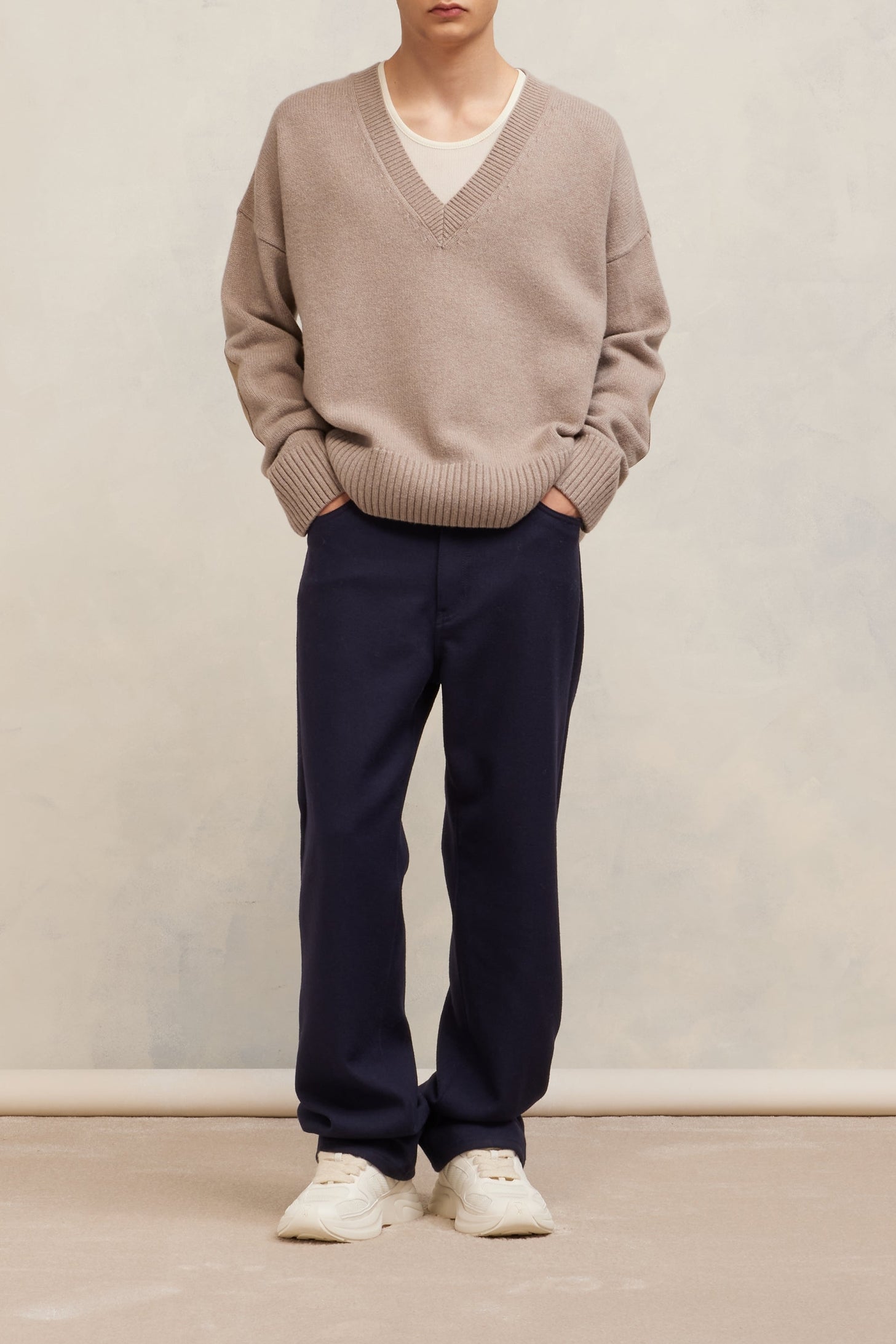 Pull en laine cachemire en laine - Taupe