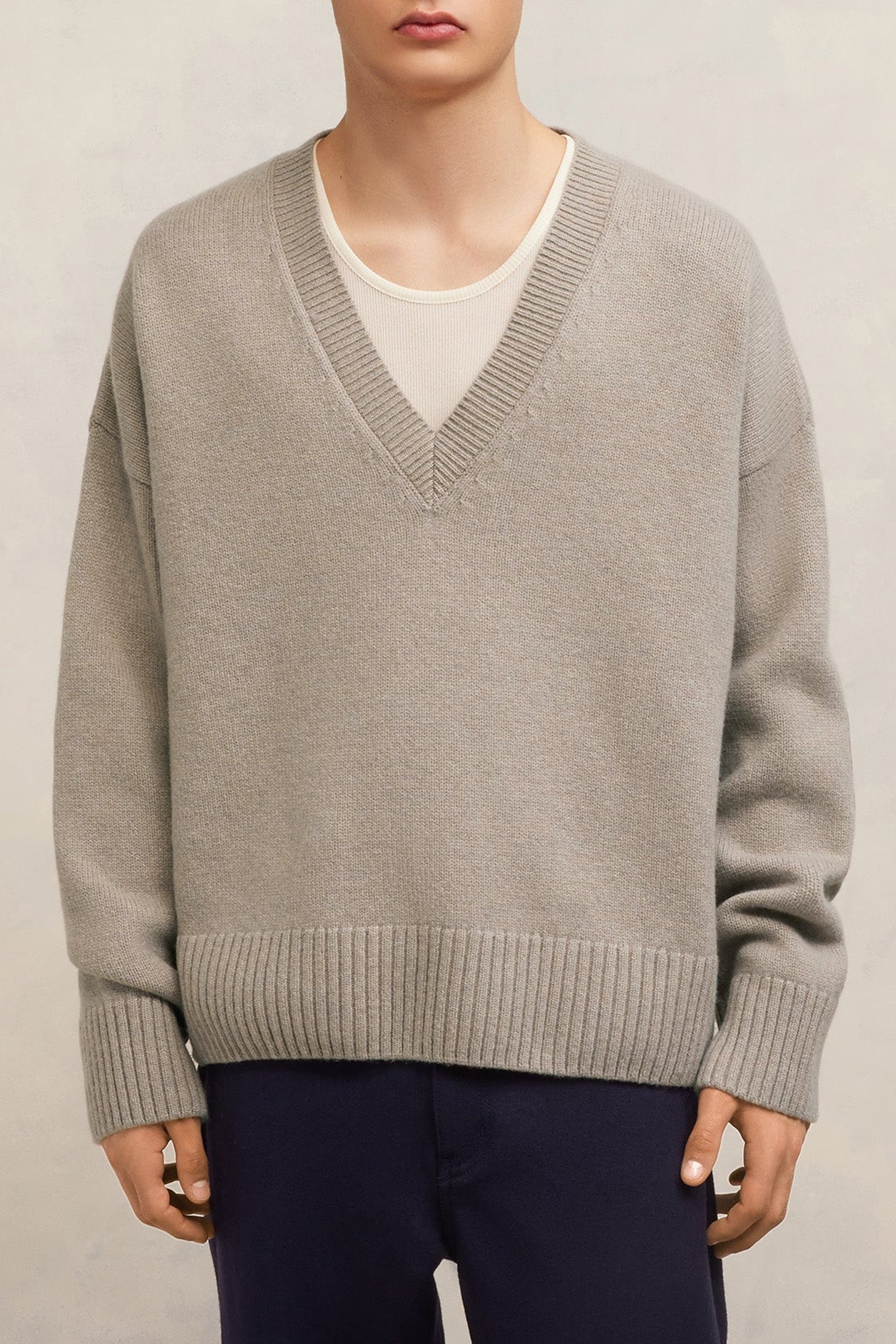 Pull en laine cachemire en laine - Taupe