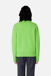 Ami de Cœur wool funnel neck jumper - Neon Green & Black