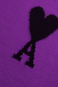 Ami de Cœur wool funnel neck jumper - Purple & Black