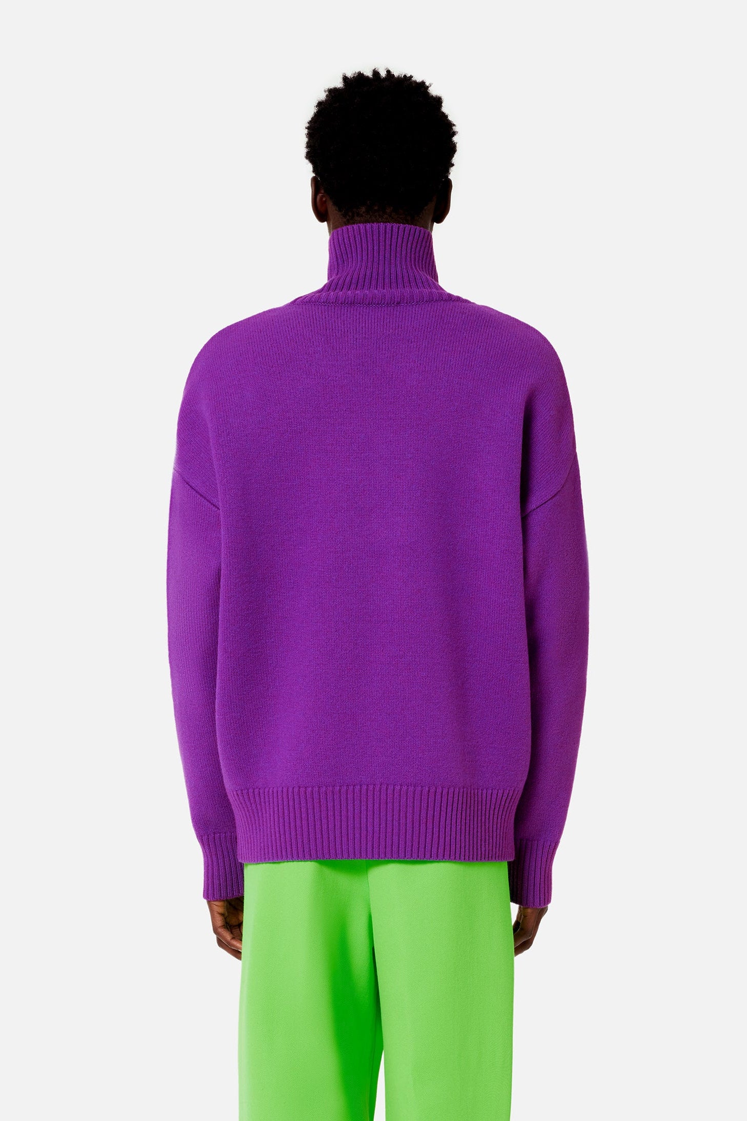 Ami de Cœur wool funnel neck jumper - Purple & Black