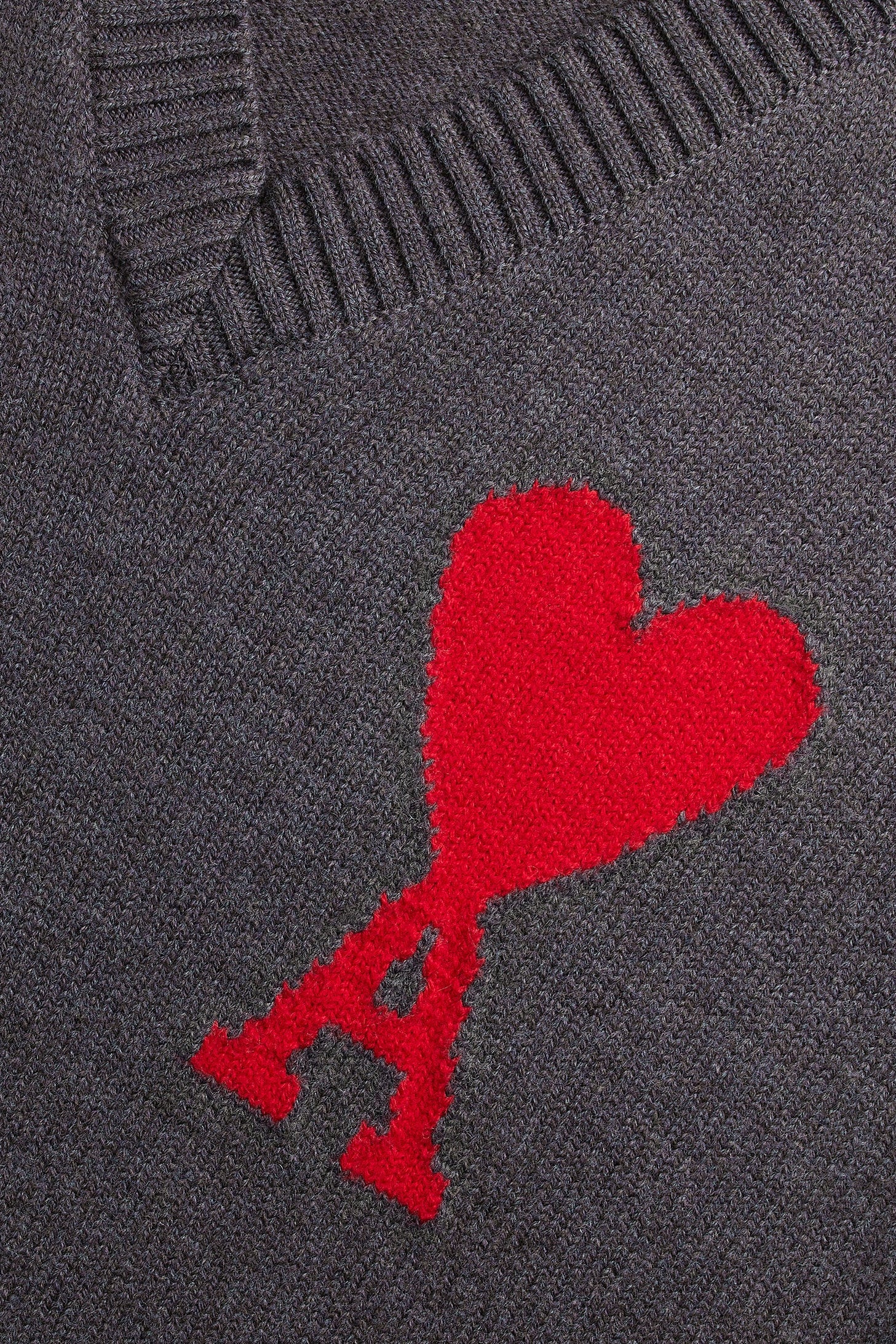 Pull sans manches Ami de Cœur en laine - Grey & Red