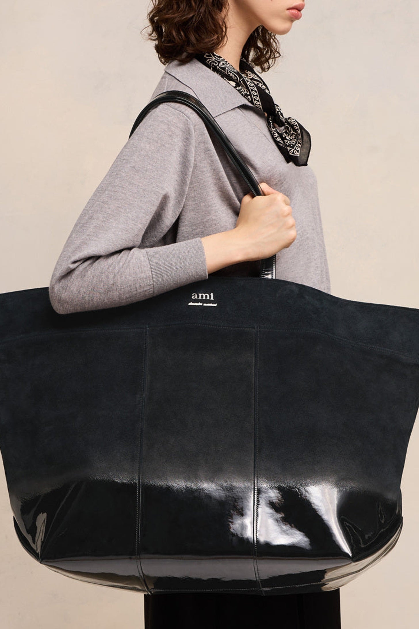 Grand cabas Est Ouest Ami en cuir - Black