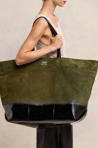 Grand cabas Est Ouest Ami en cuir - Dark Olive